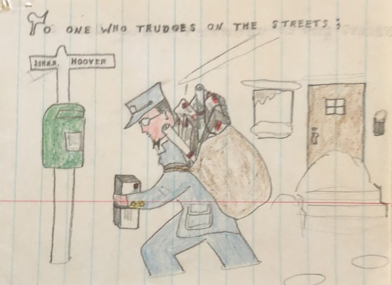 A hand-drawn Father's Day card Reggie Zurawka made for his father, Lala, June 1936